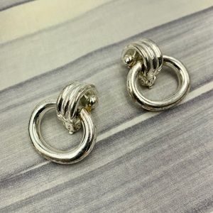 Large Erwin Pearl door knocker designer earrings